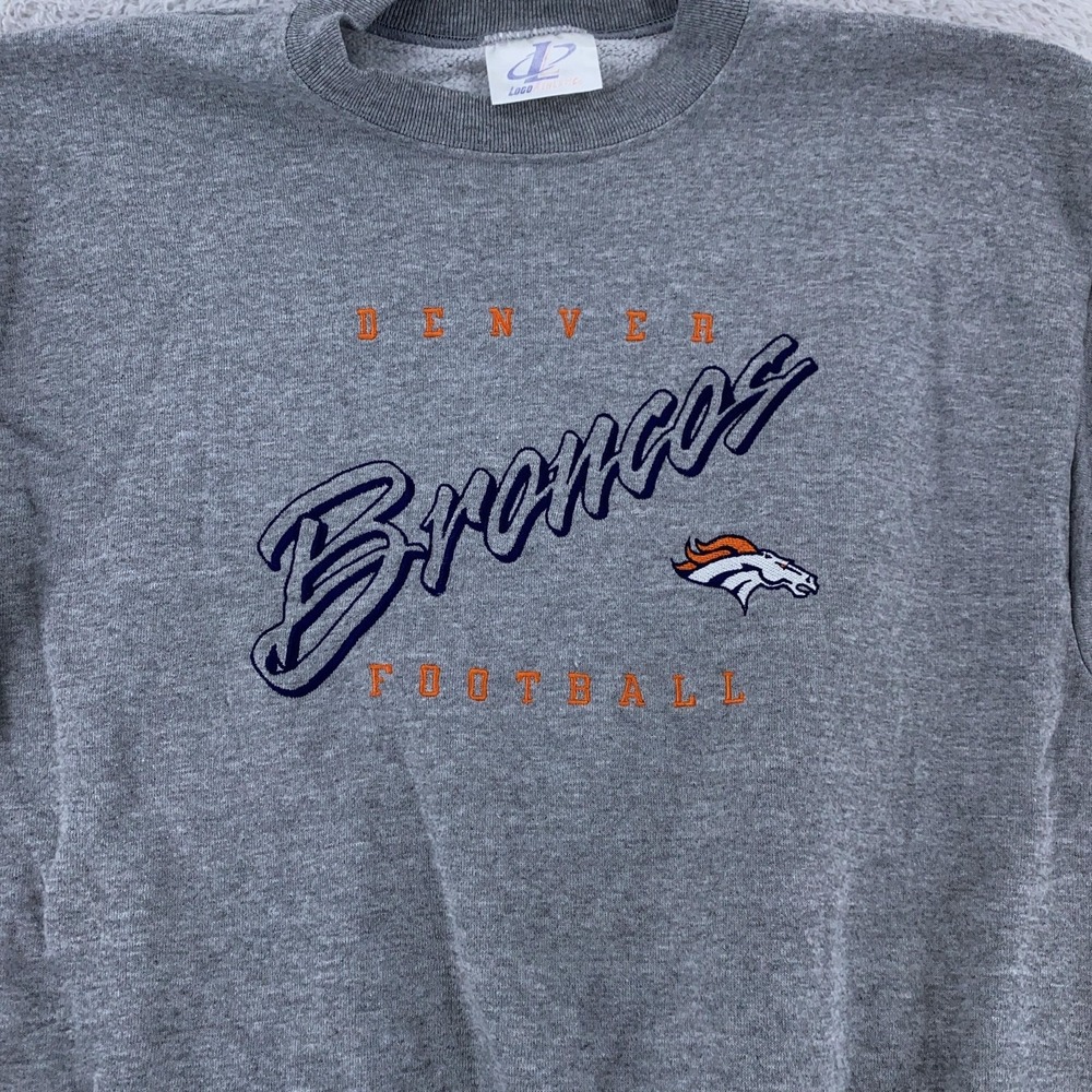 Vintage Denver Broncos Logo Athletic Sweater Mens‎ M Gray NFL Football Crewneck